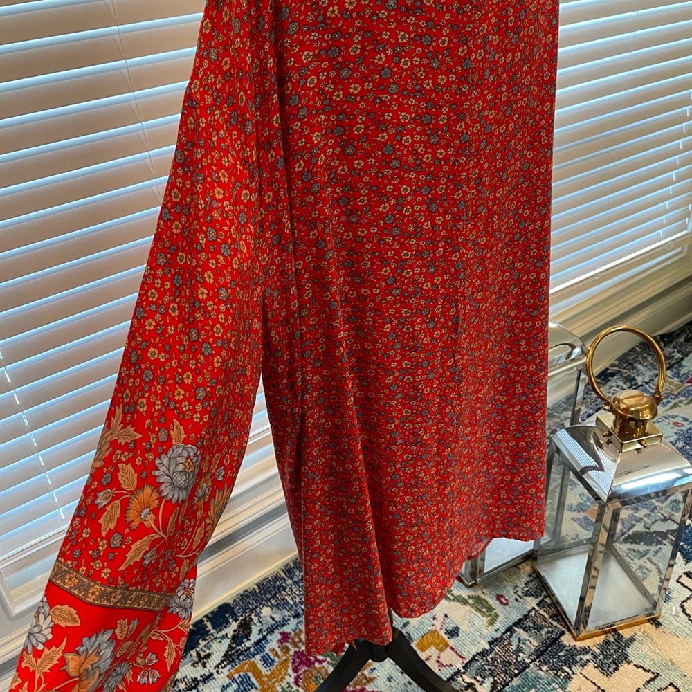 Red Multicolored Kimono Red Aztec Bohemian style kimono. Kimono only - Picture 13 of 15